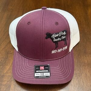 Richardson Company Country Store Humble Mesh Back Cap with maroon Brim